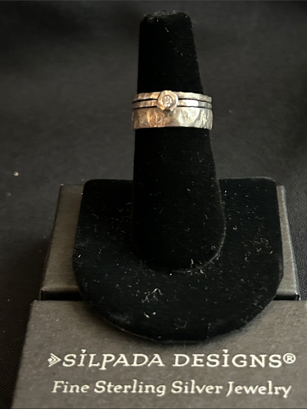 Silpada R1659 Sterling Silver Stacking Ring with CZ